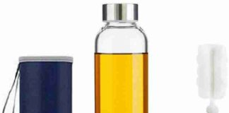 Buoyancy 550ml Portable and Stylish Glass Tea Bottle with Stainless Steel Filter