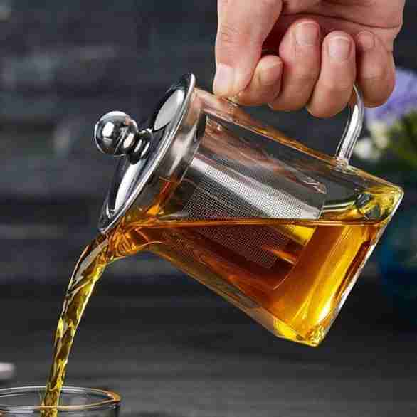 PluieSoleil Glass Teapot for One with Heat Infuser Perfect for Tea 