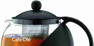 Café Ole Round Tea Pot Basket, Glass, Black