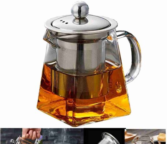 PluieSoleil Square Glass Teapot with Infuser