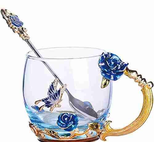 Best Tea Cup For You in 2026 tklake lead free enamel flower glass mugcoffee mugtea cup with steel