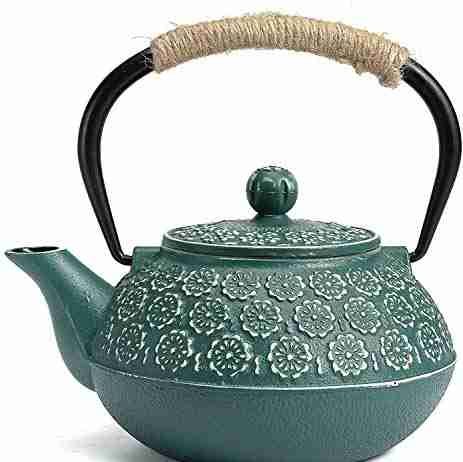 susteas cast iron teapot tetsubin japanese tea kettle 900ml dark green
