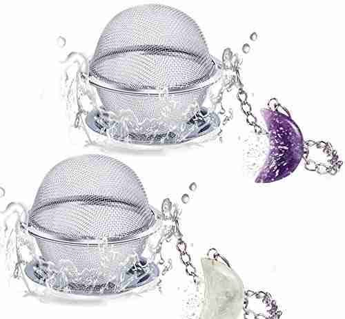 2pcs tea strainers scdom stainless steel ball mesh tea infusers amethyst 
