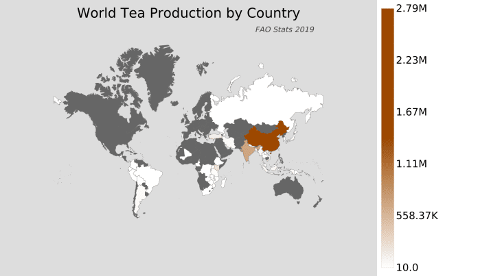 what countries are major tea producers 2