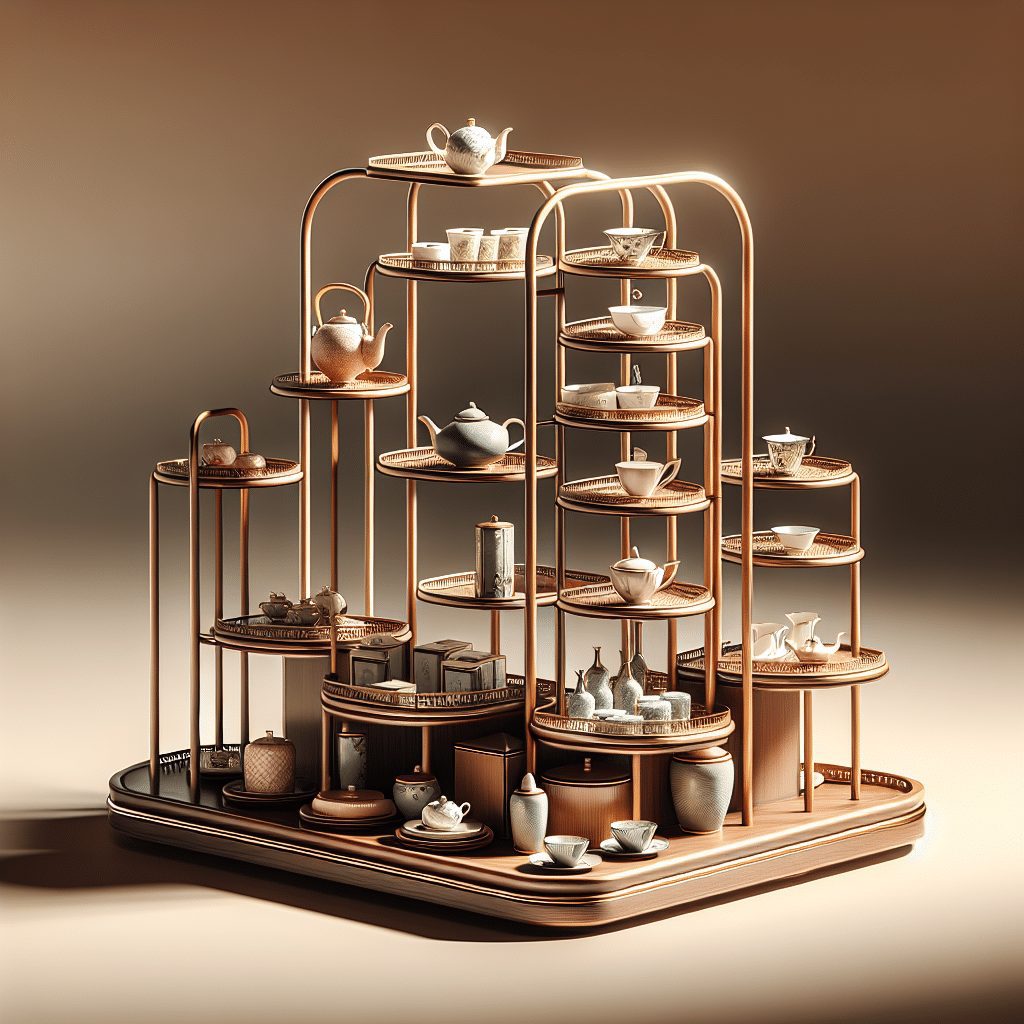 Tea Trays With Stand - Raised Tea Tray Display Stands