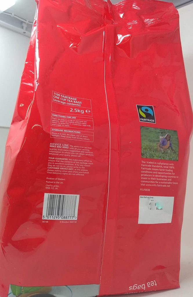 ( 1100s Pack ) Chefs Larder 1100 Fairtrade Premium Tea Bags 2.5kg
