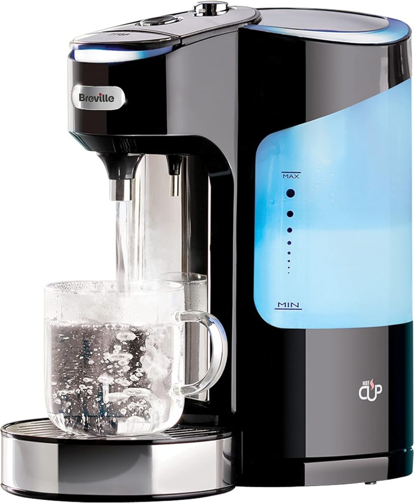 Breville HotCup Hot Water Dispenser | 3kW Fast Boil  Variable Dispense | 2.0L | Energy-efficient use | Gloss Black [VKJ318]