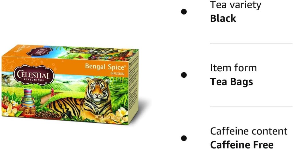 Celestial Seasonings Bengal Spice Caffeine Free Herbal Tea 20 Tea Bags (Pack of 3)