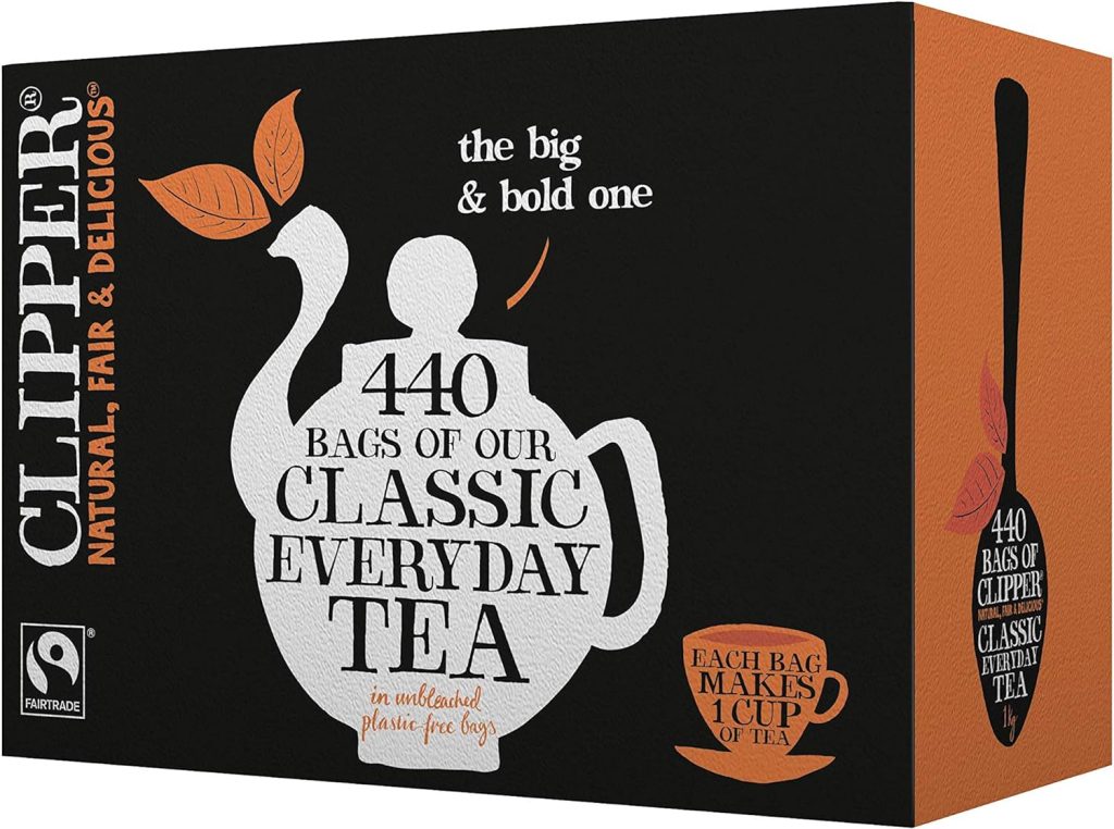 Clipper Classic Everyday One Cup Teabags | Black Tea Bags | Natural, Unbleached, Plant-Based Biodegradable  Non GM Teabags | Eco Conscious, All Natural  Fair Trade Tea (440 Teabags)