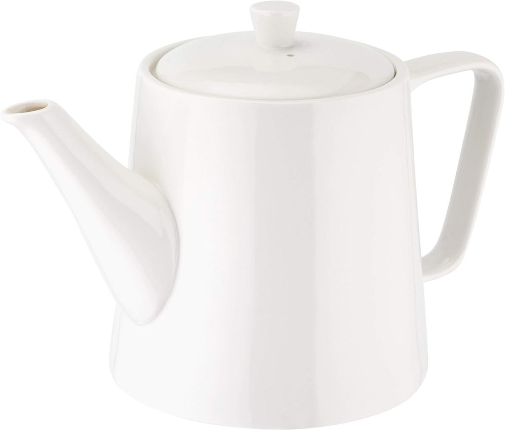 Judge Essentials White Porcelain Traditional Tea Serving Teapot Pot (6 Cup / 1.1Lt)
