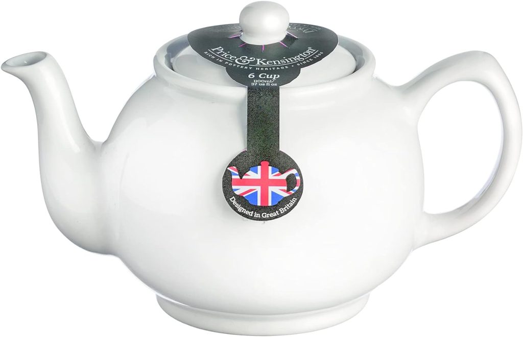 Price  Kensington 110 cl, 6 Cup Stoneware Teapot, Gloss White