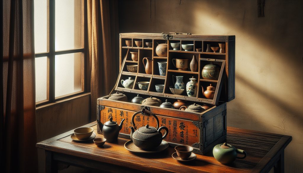Tea Display Crates - House Tea Ware In A Decorative Crate