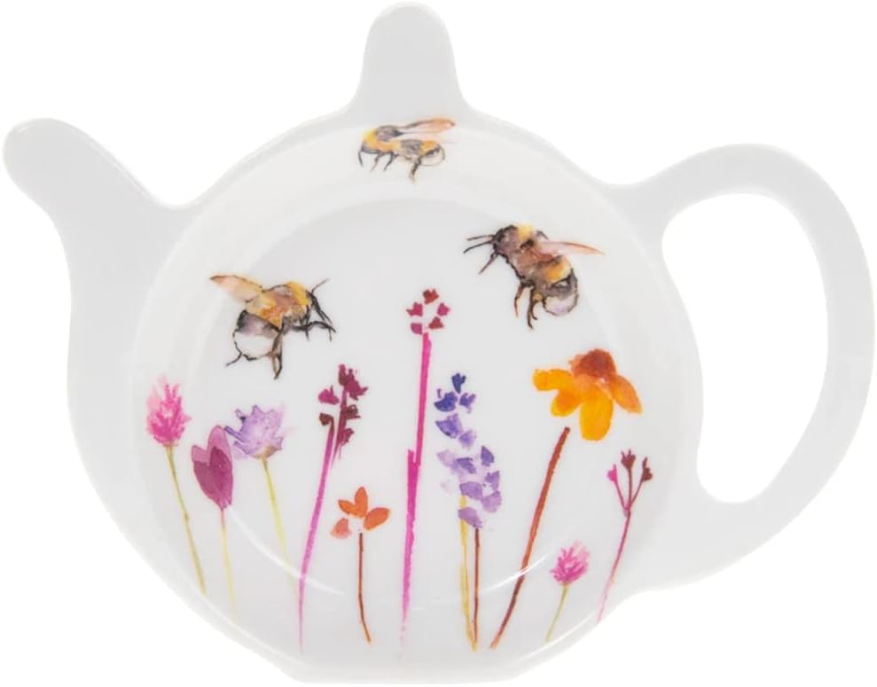Teabag Tidy Rest for Used Tea Bags Pretty Water Colour Busy Bees Design by Jennifer Rose Gallery