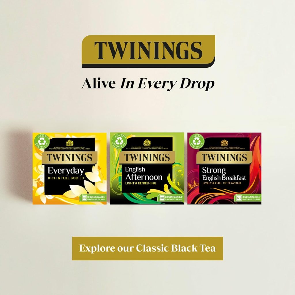 Twinings Everyday Tea | Classic Blend, Rich  Well Rounded Black Tea | Multipack Bulk Buy, 320 (4 x 80) Biodegradable Tea Bags