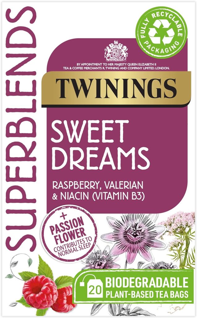 Twinings Superblends Sleep Tea - Spiced Apple  Vanilla Herbal Tea Infusion with Camomile  Passion Flower - 80 Biodegradable Tea Bags