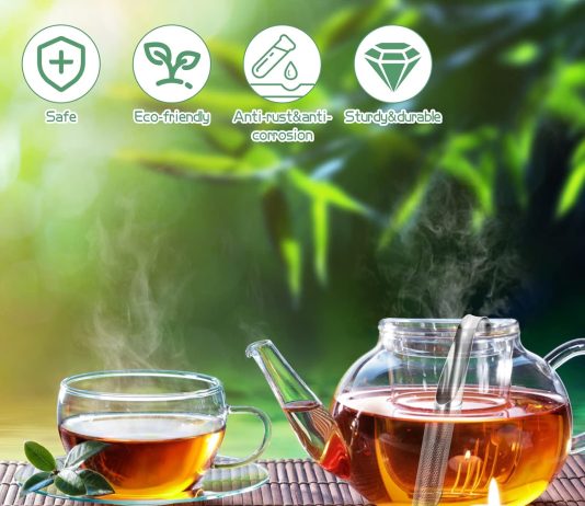 2 pcs tea strainers stainless steel tea infuser with 5 inches bottle brush pipe tea filter strainer with hook handle foo 2