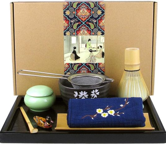 Artcome Japanese Matcha Tea Set review artcome japanese matcha tea set matcha whisk traditional scoop matcha bowl black bamboo tray ceramic whisk holder matcha
