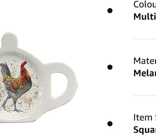 bree merryn bee happy watercolour wildlife design melamine teabag tidy country themed kitchenware white black yellow bre