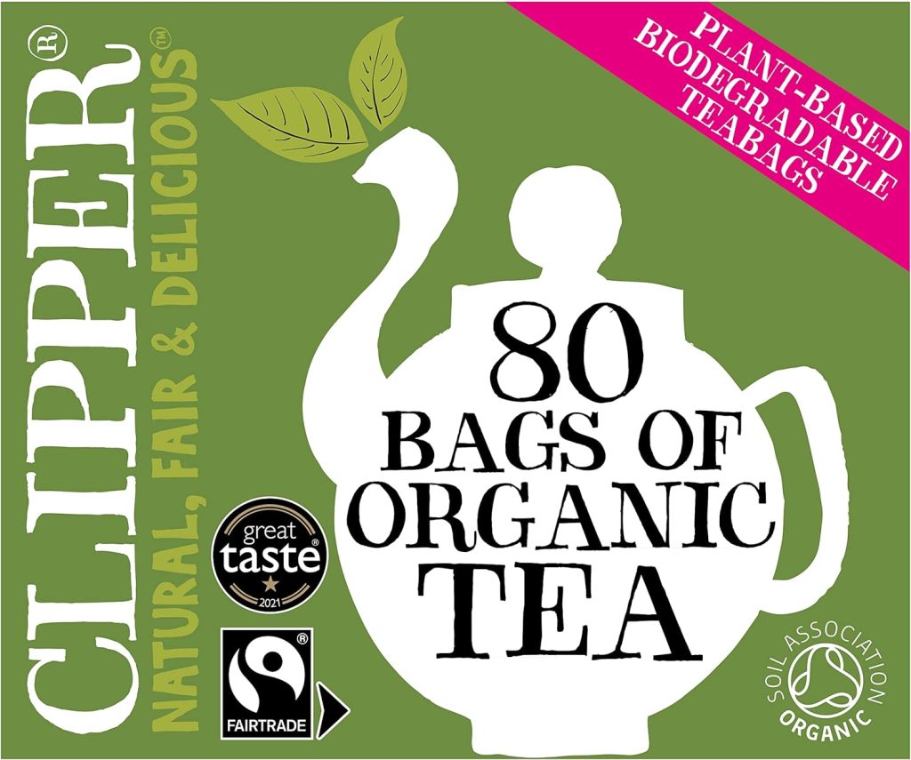 Clipper Organic Everyday Fairtrade Teabags | Black Tea Bags | Natural, Unbleached, Plant-Based Biodegradable  Sustainable Teabags | Eco Conscious, Non GM  Fair Trade Tea (80 Teabags)