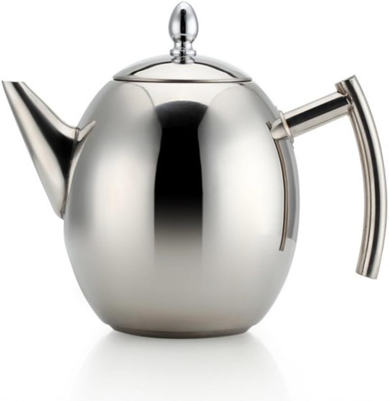 OnePine Tea Kettle Teapot Set with Infuser Filter and Lid,Large Capacity 1.5 L/51 oz Stainless Steel Diffuser Pot for Loose Tea, Green Tea, Coffee (Silver)
