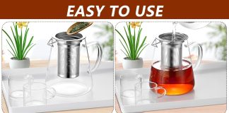 pluiesoleil clear glass teapot with infuser round shape infuser tea pot heat resistant borosilicate glass strainer teapo 1