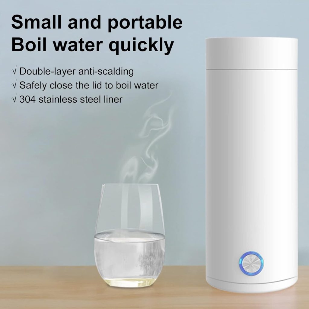 Portable Kettle Travel Electric Mini Kettle 350ML Fast Boil Kettle Lightweight Small For Bedroom Hot Cup Kettle Hot Water Boiler Bottle Electric Kettle for Making Tea Coffee Milk
