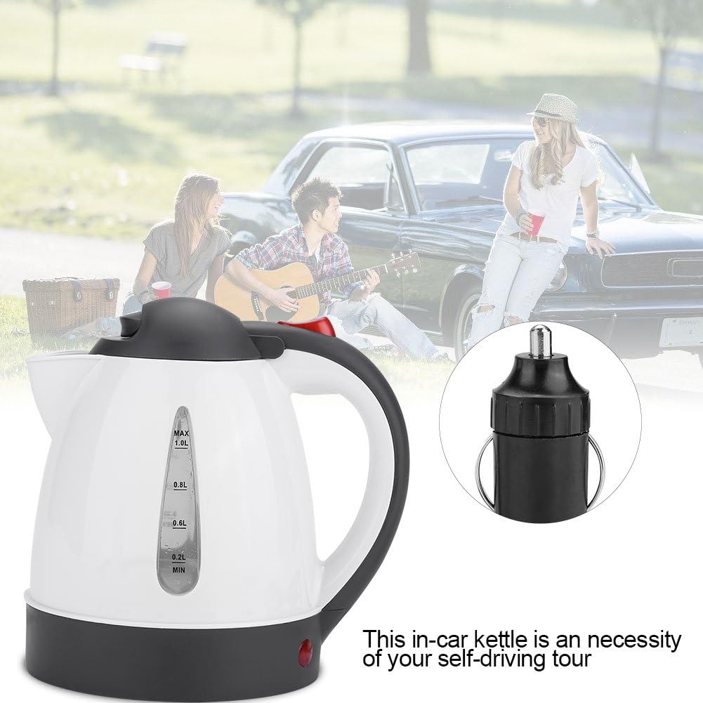 Raguso Portable Stainless Steel 1000ml 24V Travel Car Truck Kettle Fast Hot Water Heater Bottle for Tea Coffee Making Fast Warmer for Home Party Travel Trip Fast Warmer Safe to Use