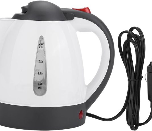 raguso portable stainless steel 1000ml 24v travel car truck kettle fast hot water heater bottle for tea coffee making fa