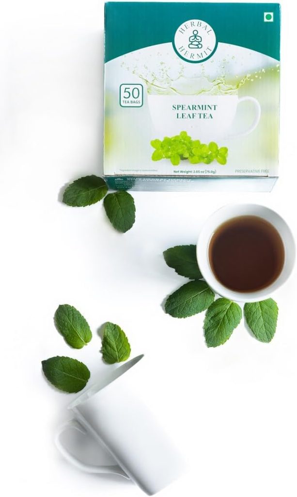 Spearmint Tea (25 Tea Bags) with Natural Spearmint Leaves| Caffeine Free Herbal Tea in Individually Wrapped Tea Bags (37.5g)