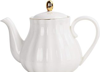 sweejar home royal teapot ceramic tea pot with removable stainless steel infuser blooming loose leaf teapot 3 4cups 800