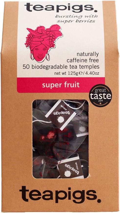 tea pigs super fruit tea made with whole fruit pack of 50