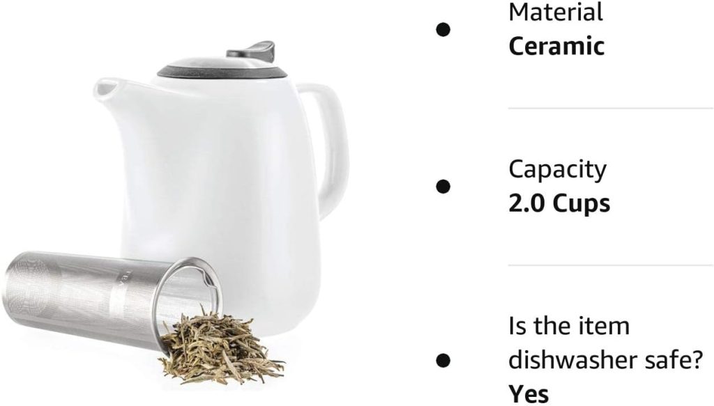 Tealyra - Daze Ceramic Large Teapot Red - 1400ml (6-7 Cups) - with Stainless Steel Lid Extra-Fine Infuser for Loose Leaf Tea
