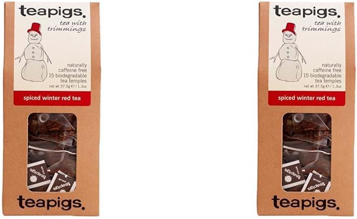 Teapigs Spiced Winter Red Herbal Tea Bags With Whole Spices (1 Pack Of 15 Teabags) Rooibos Herbal Tea Base | Naturally Caffeine Free Redbush Tea
