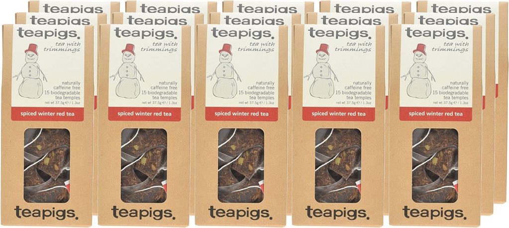 Teapigs Spiced Winter Red Herbal Tea Bags With Whole Spices (1 Pack Of 15 Teabags) Rooibos Herbal Tea Base | Naturally Caffeine Free Redbush Tea