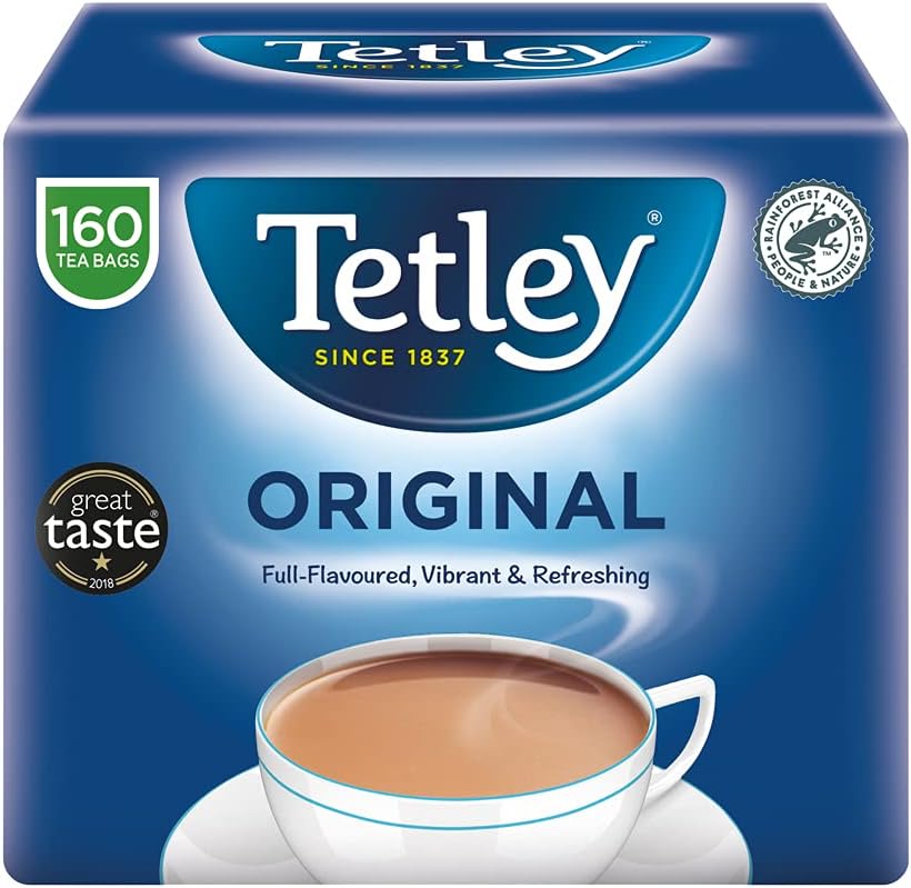 Tetley Everyday Original Tea, Black Tea, 1 Box of 160 Teabags