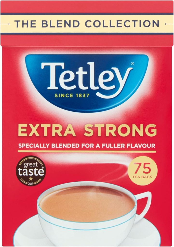 Tetley Extra Strong Tea, Black Tea, Pack of 6 Boxes, 450 Teabags