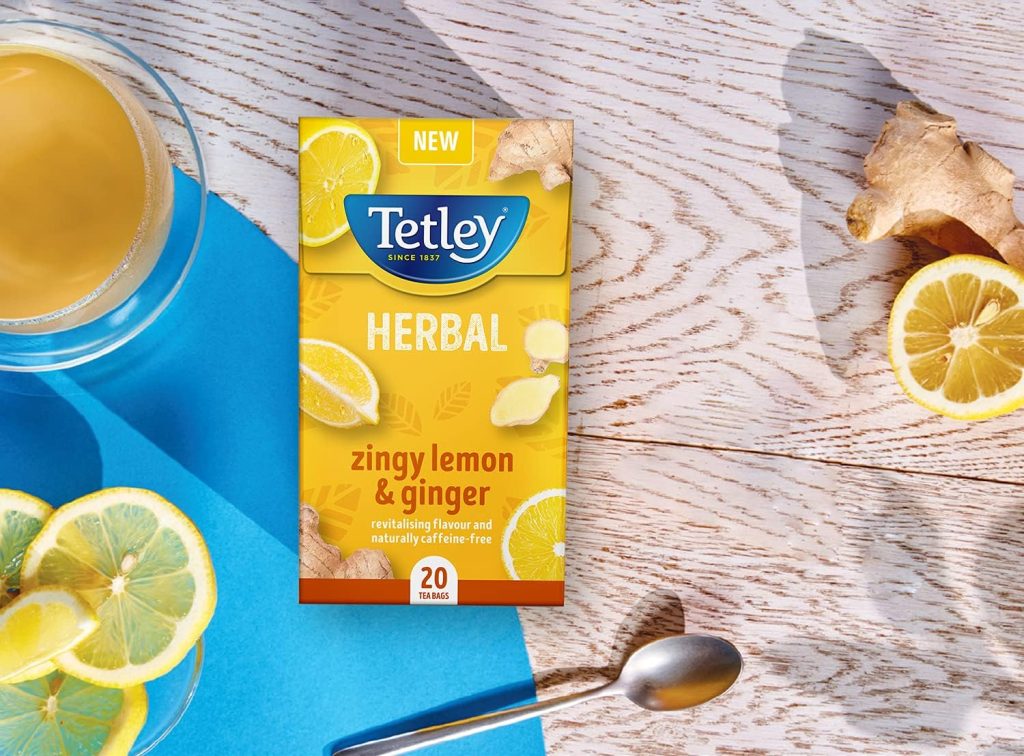 Tetley Zingy Lemon  Ginger, Box of 20 Teabags