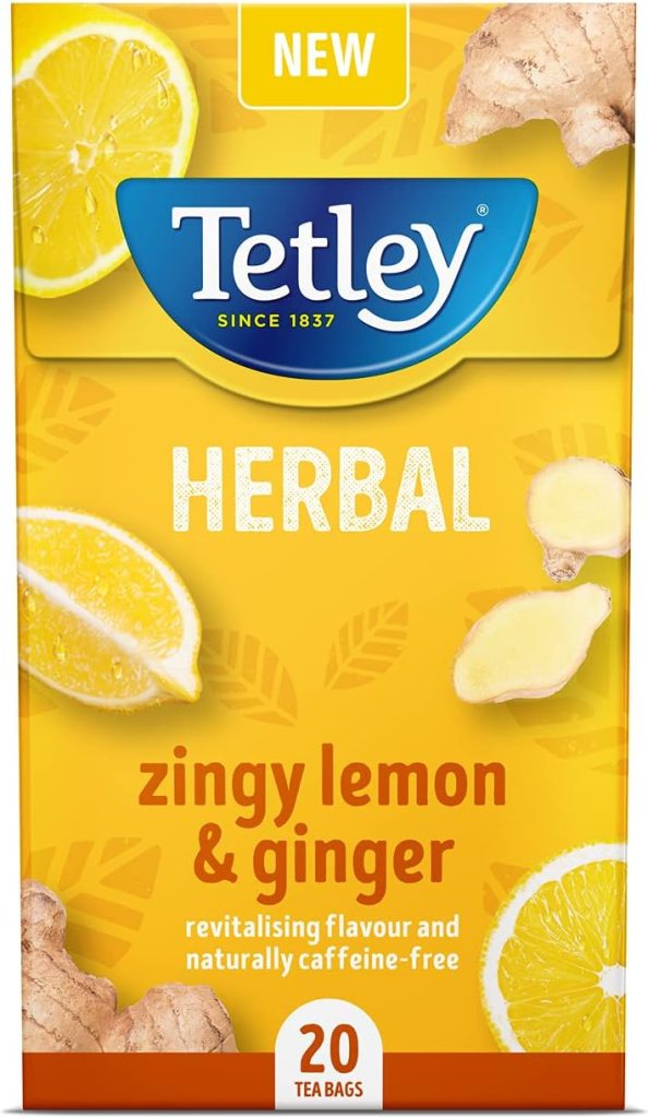 Tetley Zingy Lemon  Ginger, Box of 20 Teabags