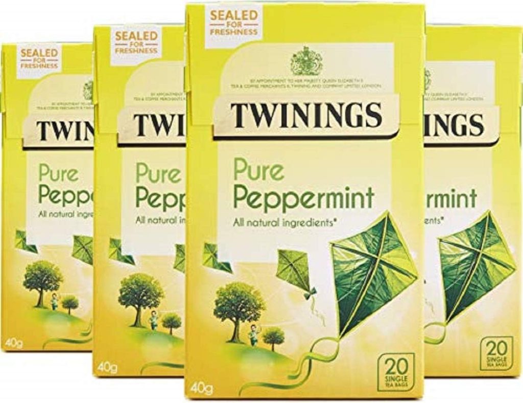 Twinings Pure Peppermint 20 Tea Bags - Pack of 4 (Total of 80 tea bags)