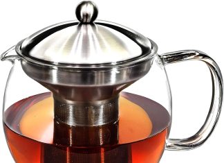 willow everett glass teapot tea pot warmer set wcosy kettle win built stainless steel infuser strainer to brew loose lea