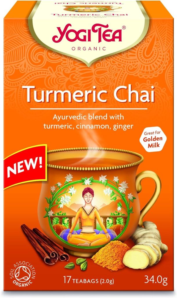 Yogi Tea, Turmeric Chai, Organic Herbal Tea, Great for Golden Milk, Blend of Turmeric, Cinnamon and Ginger, 6 Packs x 17 Tea Bags (102 Teabags Total)