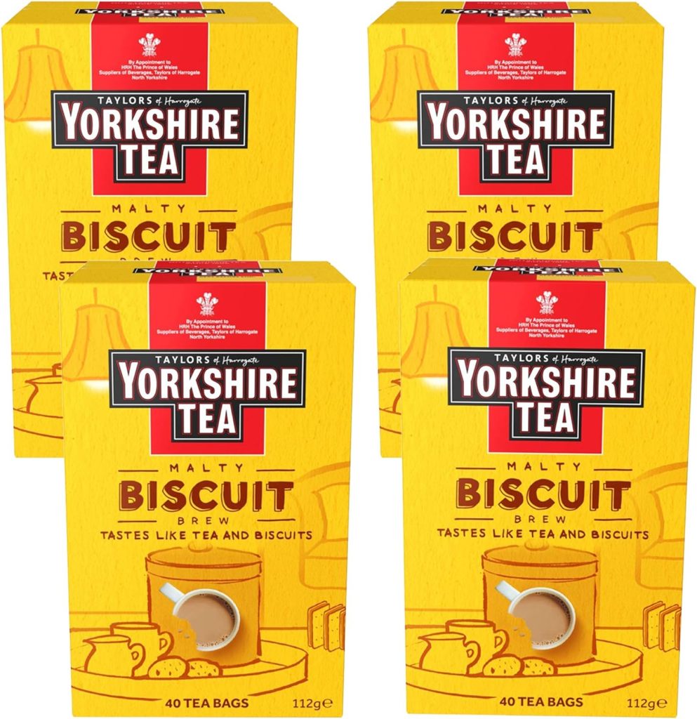 Yorkshire Tea Biscuit Brew Flavoured Tea Bags, Pack Of 4 (Total 160 Tea bags)