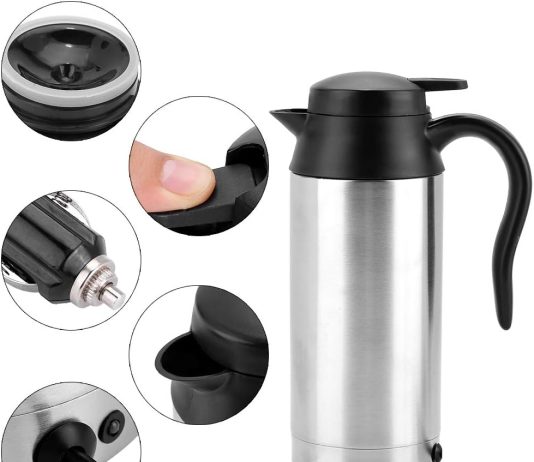 750ml dc 24v electric travel car kettle stainless steel mug car coffee cup warmer hot water kettle fast boiling for tea 1 1