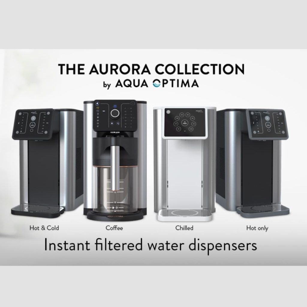 Aqua Optima Aurora Instant Hot  Cold Filter Water Dispenser, 3.8L Capacity, Includes 1 x 30 Day Evolve+ Water Filter for Reduction Of Microplastics, Chlorine, Limescale  Impurities