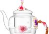Luka Tech 35oz Enamel Glass Flower Teapot review Home |