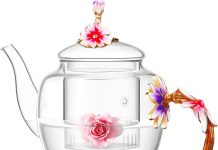 Luka Tech 35oz Enamel Glass Flower Teapot review